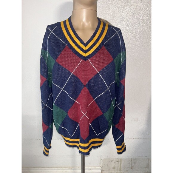 New Levis Stay Loose V-NECK SWEATER Mens Oversized Fit Multi Color Sz XS - Picture 1 of 5